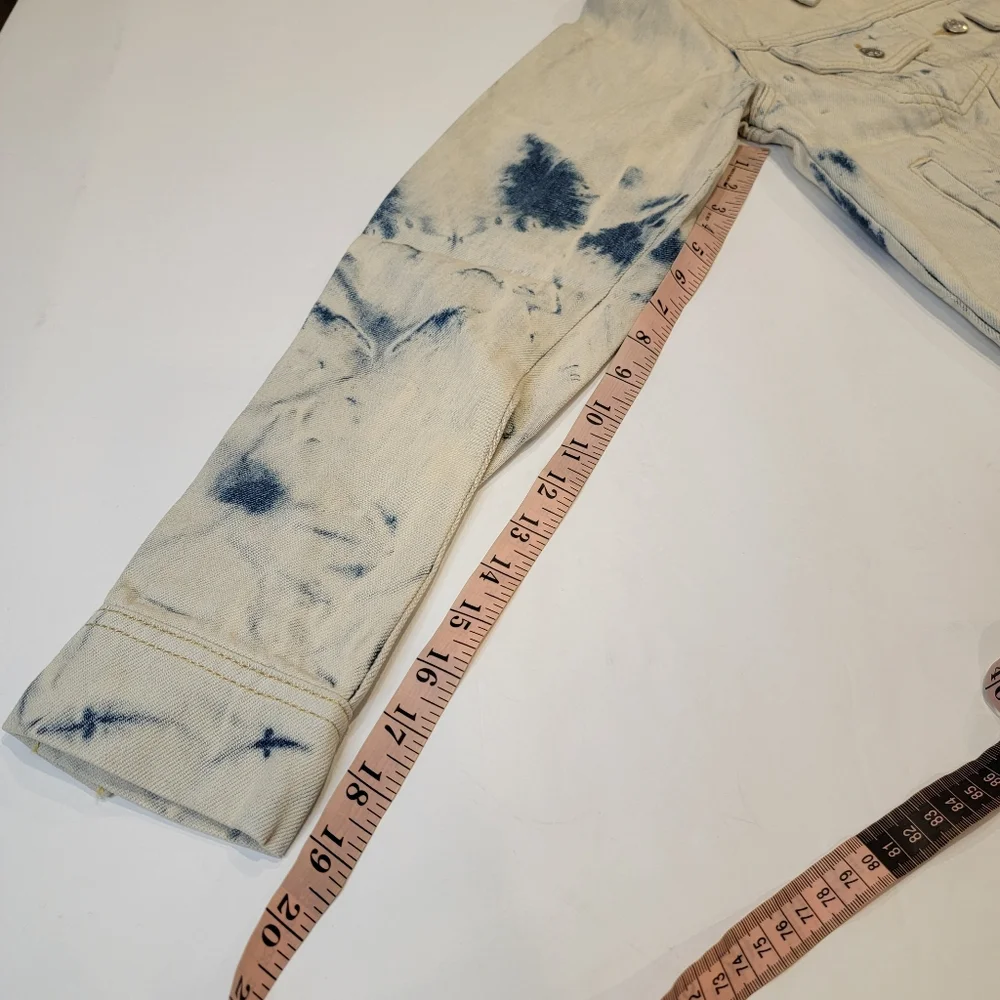 Free People Rumors Acid Wash Tie Dye Denim Trucker Jacket Size Small NWT!